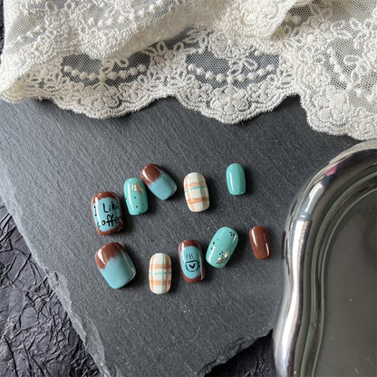 Turquoise Western Nails Summer Short Square