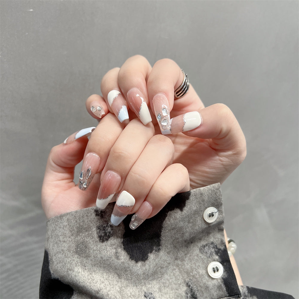 Simple Metal Glitter Ombre Nails